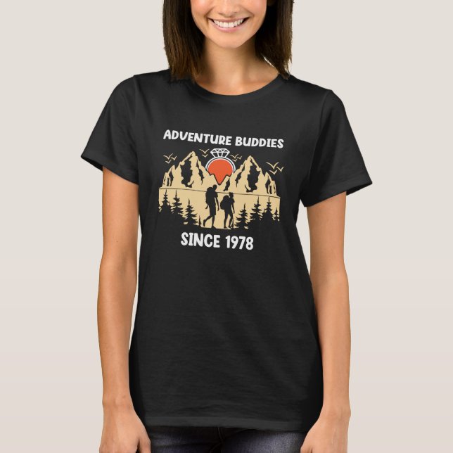 Adventure Buddies Since 1978 Hiking Partner T-Shirt (Front)