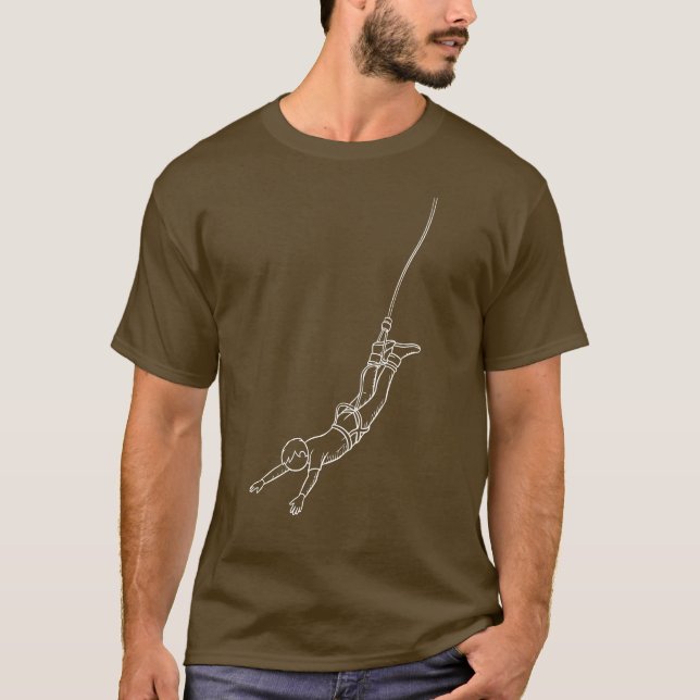 Adventure bungee jumper with customizable text  T-Shirt (Front)
