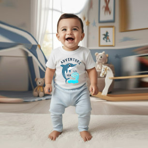 Adventure by the Sea Dolphin and Wave Baby Bodysuit