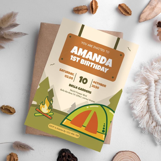 Adventure Camping Birthday Invitation (Creator Uploaded)