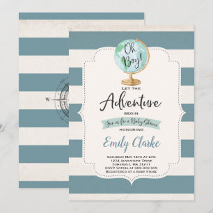 Adventure commence l'Baby shower Invitation Carte 