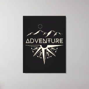 Adventure Compass Mountains Canvas Print