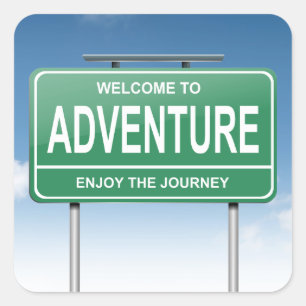 Adventure concept. square sticker