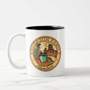 Adventure Custom Family Monogram Coffee Two-Tone Coffee Mug
