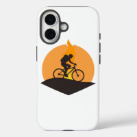 Adventure Cyclist: Sunrise Journey Silhouette