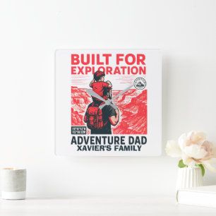 Adventure Dad – BUILT FOR EXPLORATION Square Wall Clock