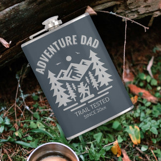 Adventure Dad Trail Tested – Charcoal Keepsake Hip Flask