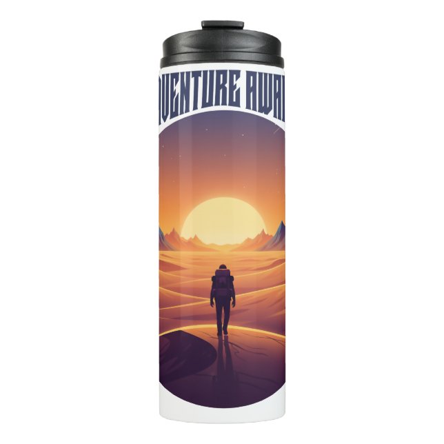 Adventure Desert Tee — Chasing Dunes & Desert Sky Thermal Tumbler (Front)