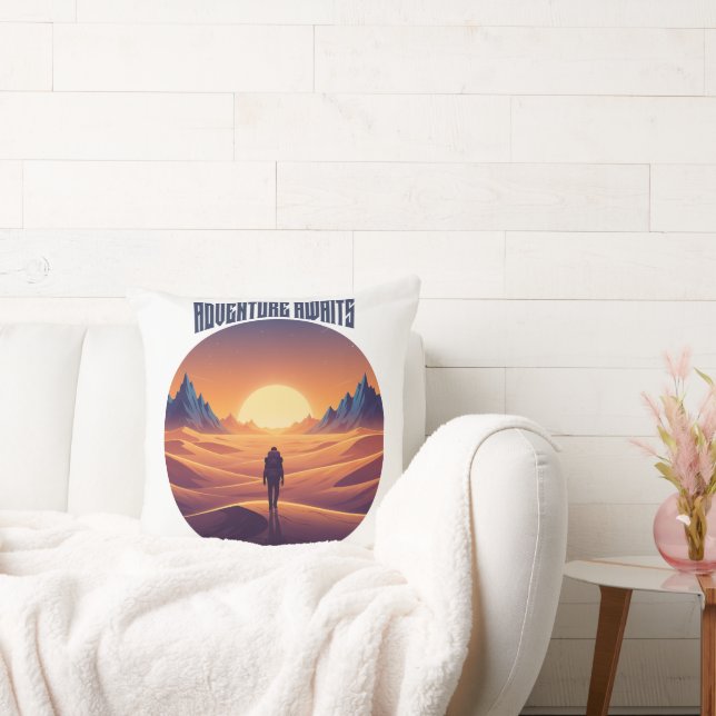Adventure Desert Tee — Chasing Dunes & Desert Sky Throw Pillow (Couch)