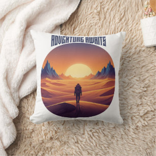 Adventure Desert Tee — Chasing Dunes & Desert Sky Throw Pillow