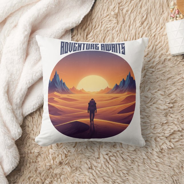 Adventure Desert Tee — Chasing Dunes & Desert Sky Throw Pillow (Blanket)