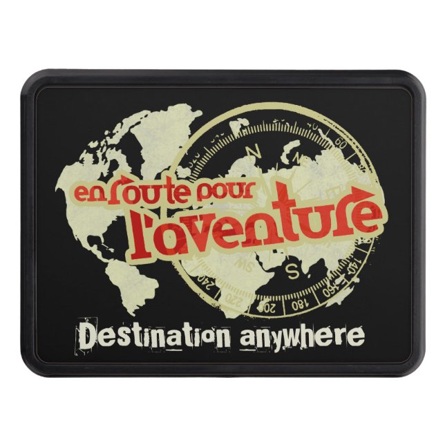 Adventure destination trailer hitch cover (Front)