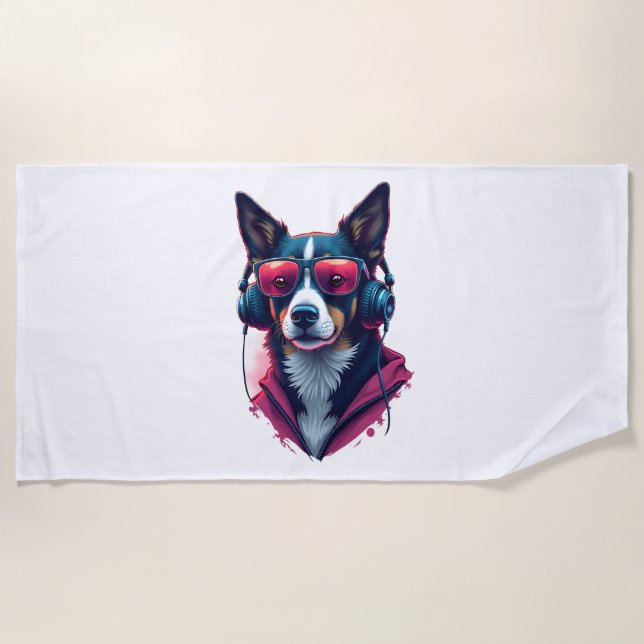 Adventure Dog  Beach Towel (Front)