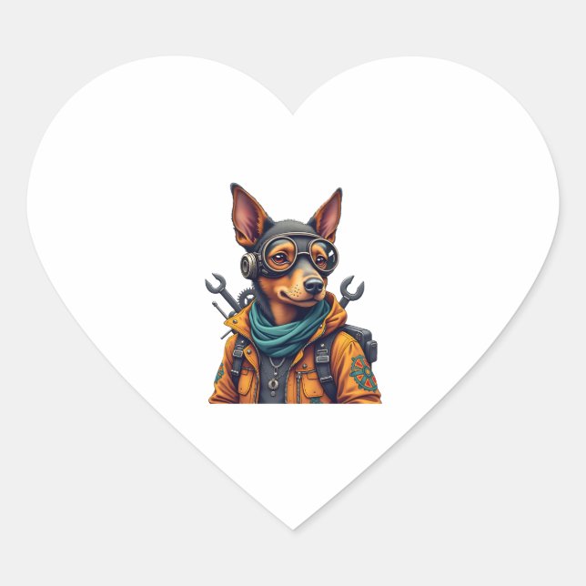 Adventure Dog   Heart Sticker (Front)