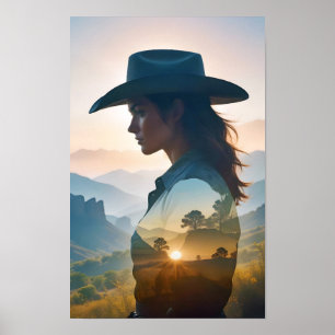 Adventure Double Exposure Oudoors Nature Escape Poster