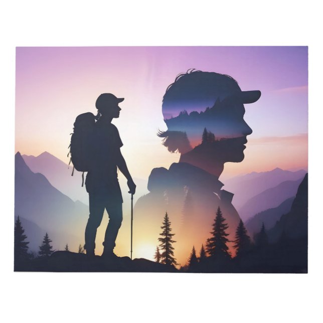 Adventure Double Exposure outdoors Nature Escape Notepad (Front)