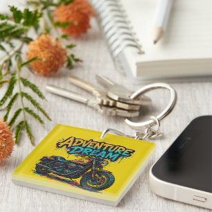 Adventure Dream Ride / Vintage Chopper Motorcycle Keychain