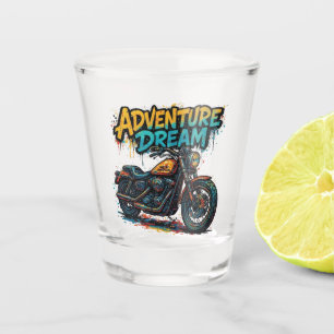 Adventure Dream Ride / Vintage Chopper Motorcycle  Shot Glass