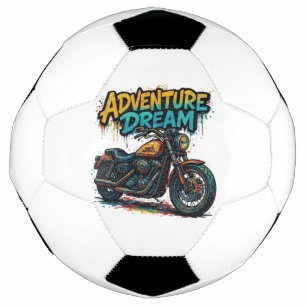 Adventure Dream Ride / Vintage Chopper Motorcycle Soccer Ball