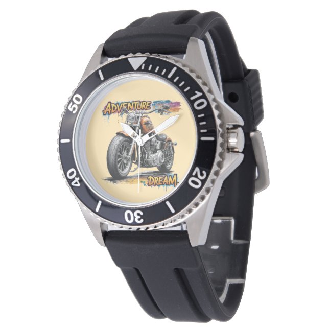Adventure Dream Ride – Vintage Chopper Motorcycle  Watch (Angled)