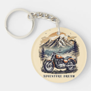 Adventure Dream: Vintage Legend Bike Road trip Keychain