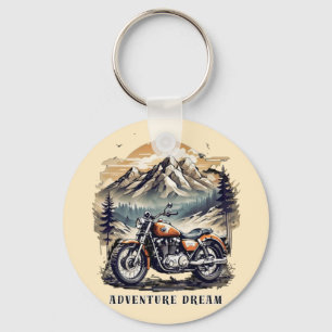 Adventure Dream: Vintage Legend Bike Road trip Keychain