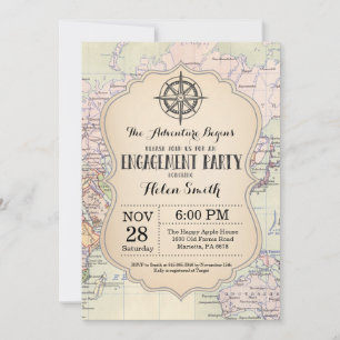 Adventure Engagement Party Carte Voyage dans le mo