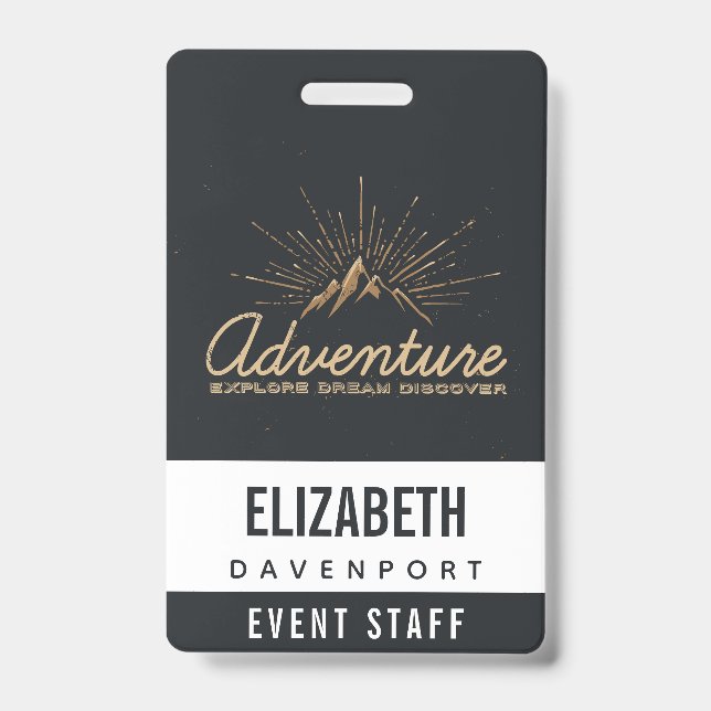 Adventure Explore Dream Discover Typography Badge (Front)