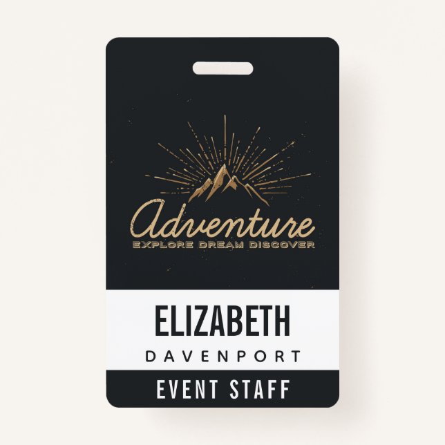 Adventure Explore Dream Discover Typography Badge (Front)