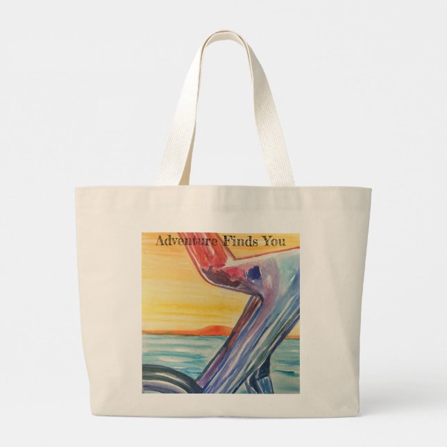 Adventure Finds You Large Tote Bag (Back)