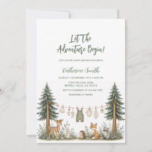 Adventure Forest Animals Baby Shower Invitation