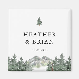 Adventure Forest Mountain Wedding Favour Magnet
