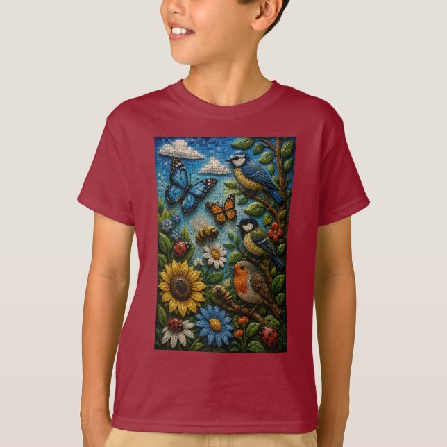 Adventure Garden 3D Mosaic T-Shirt (Front)