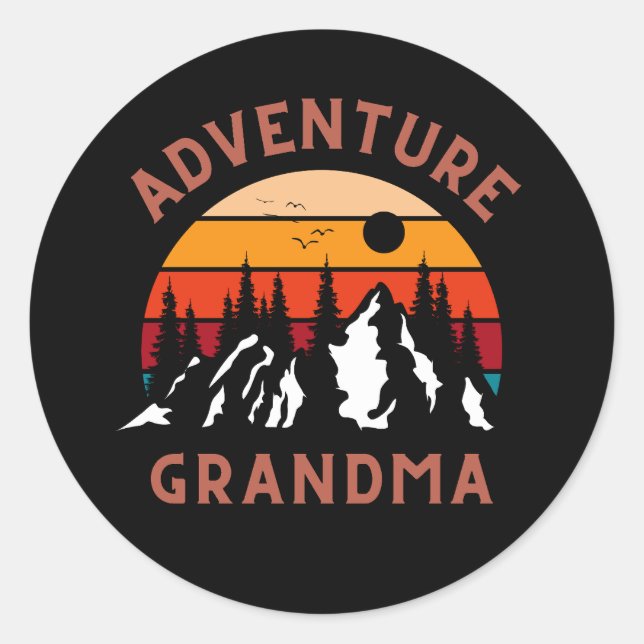 Adventure Grandma Classic Round Sticker (Front)