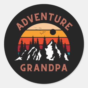 Adventure Grandpa Classic Round Sticker