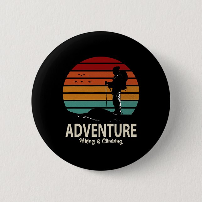 Adventure Hiking And Climbing  2 Inch Round Button (Front)