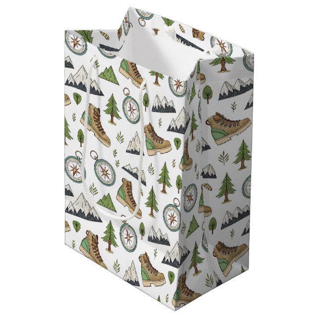 Adventure Hiking Seamless Pattern Medium Gift Bag (Front Angled)