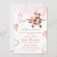 Adventure Hot Air Balloon Cute Bear Baby Shower