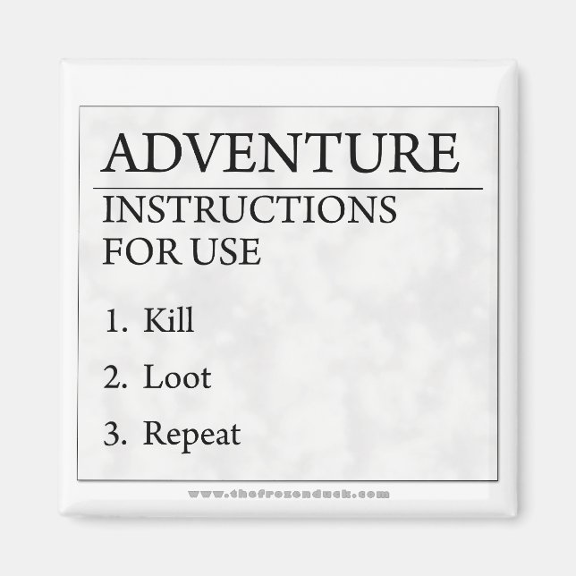 Adventure Instructions Magnet (Front)