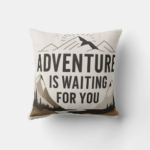 Adventure is awaiting for hiking lover outdoor throw pillow