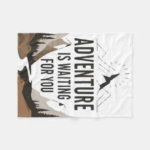 Adventure is awaiting hiking lover gift outdoors   fleece blanket