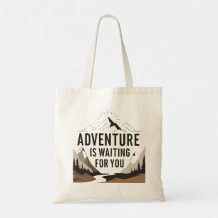 Adventure is awating hiking lover gift for camper tote bag