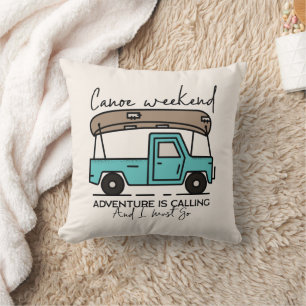 Adventure is Calling Canoe Pillow