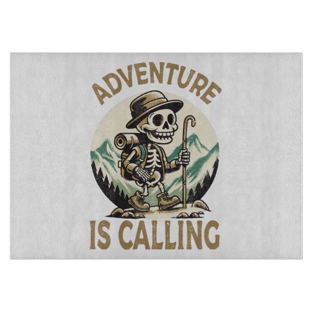 Adventure is calling cutting board (Front)