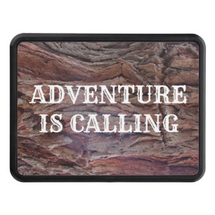 Adventure is Calling Red Brown Tree Trunk Boater Trailer Hitch Cover