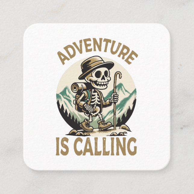Adventure is calling square business card (Front)