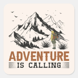 Adventure Is Calling Square Sticker