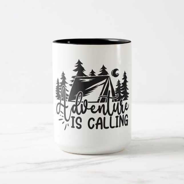 Adventure Is Calling Two-Tone Coffee Mug (Center)
