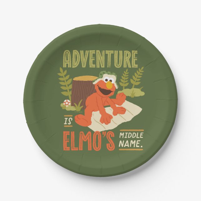 Adventure is Elmo's Middle Name Paper Plate (Front)