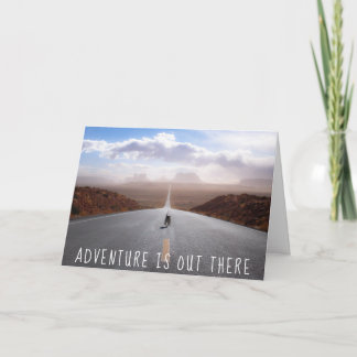 "Adventure Is Out There" Funny Pug Travel Card